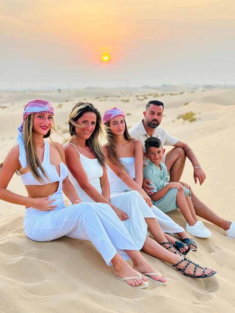 Tourist Family in Dubai Desert