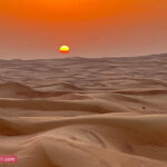 Sunset View in an Arabian Desert in Dubai