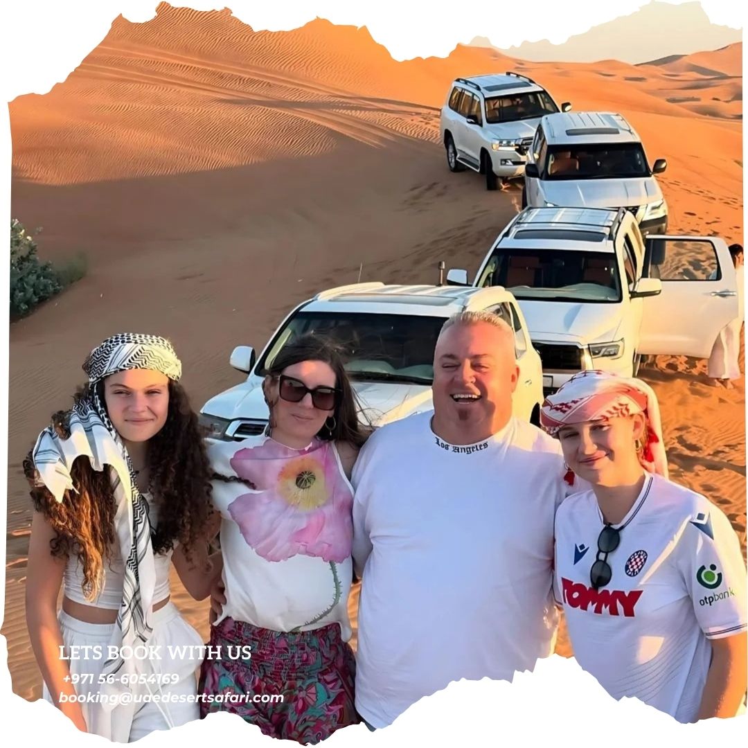 Family Group during Morning Desert Safari Dubai Tour